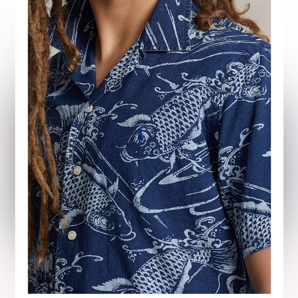 NWT POLO RALPH LAUREN
Men's Classic-Fit Koi-Print Cotton-Linen Shirt - Picture 3 of 5